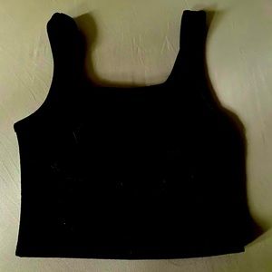 cropped black tank top
